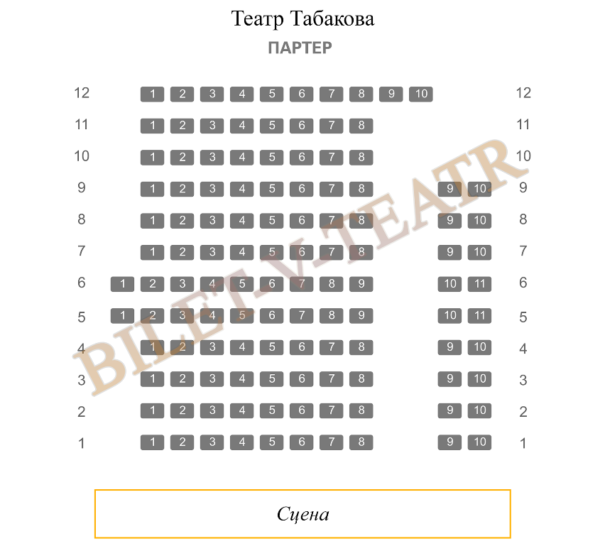 Схема зала Табакова